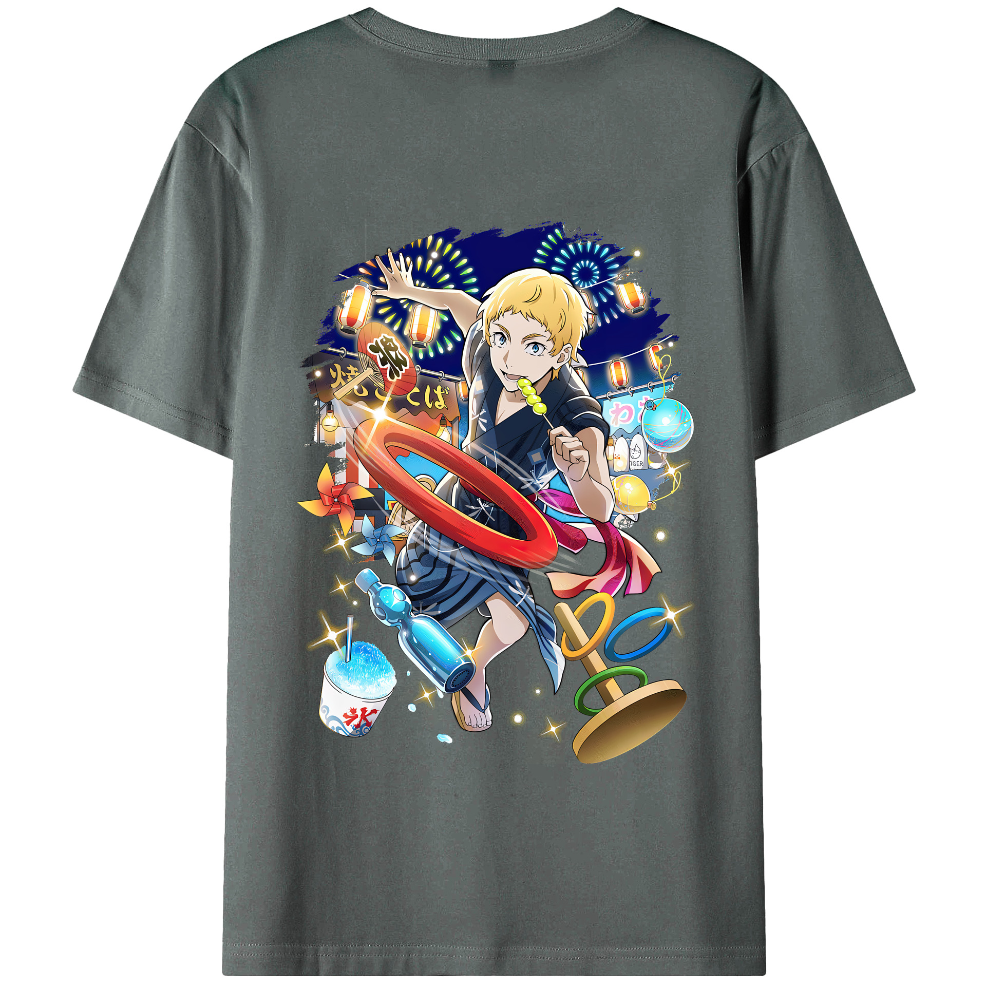 （画像用） 文豪ストレイドッグス Bungo Stray Dogs 綿100％半袖Tシャツ（背面プリント）